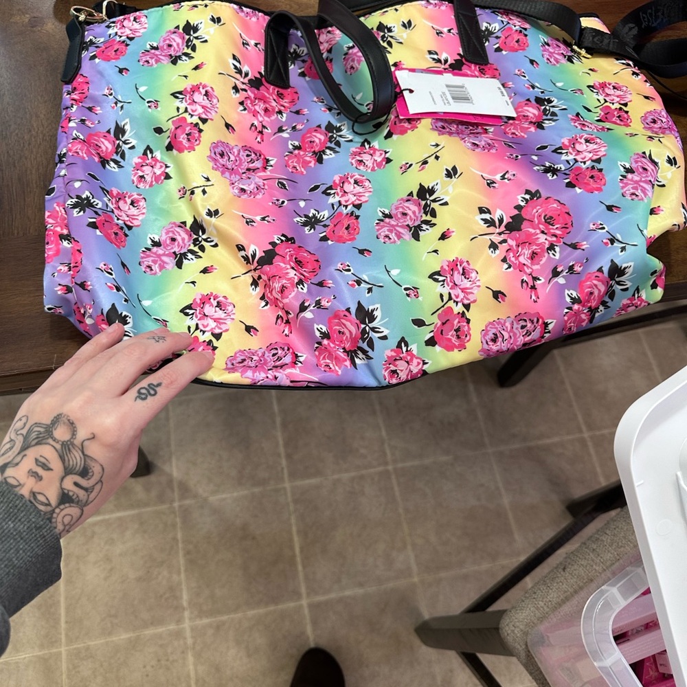 Floral Rainbow duffel Bag